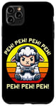 Coque pour iPhone 11 Pro Max Jeux vidéo rétro Sunset Gamer Sheep Pew pour garçons et filles