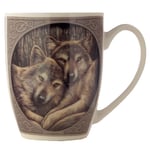 Puckator Lisa Parker Loyal Companions Wolf Porcelain Mug, Tea Coffee Hot Drinks Microwave & Dishwasher Safe Height 10cm Width 12cm Depth 8.5cm 300ml Capacity