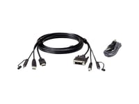 Aten 1,8 M Usb Hdmi Till Dvi-D Secure Kvm Cable Kit, 1,8 M, Svart, Hdmi + Usb A + 3.5 Mm, Dvi-D + Usb B + 3.5 Mm, Hankoppling, Hankoppling