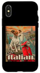 Coque pour iPhone X/XS Trottinette Jack Russell Terrier 100 % italienne adorable