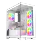 1st Player MIKU Mi8 White Mid Tower Case with 7 x RGB Fans