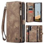 CaseMe Samsung Galaxy A56 Rymligt plånboksfodral med många kortfack, Brun