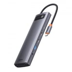 Baseus Metal Gleam multifunktionell HUB USB Typ C 12in1 HDMI / DP / USB Typ C / minijack 3,5 mm / RJ45 / SD (WKWG020213)
