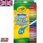 Supertips Washable Markers Felt Tip Pens in Assorted Colours Pack of 24 Premium