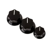 FENDER KNOBS JAZZ BASS BLK 3PC