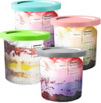BYKITCHEN Ice Cream Tubs for Ninja CREAMi Deluxe NC501UK, Creami Tubs, Ice... 