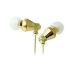 Gold Headphones Earphones In Ear Wired Tangle Free Extra Bass Noise Isolating