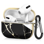TNP Hard Protective Case Cover for Apple AirPods Pro/ 3 Gen, Cute Stylish Cover with Carabiner Clip Keychain Accessories Compatible with Airpod Pro 3rd Generation 2019 Girls Women Men (Black White)