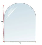Härdat glasbotten - glas för spis eller öppen spis 80x70 cm