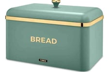 Tower T826130JDE Cavaletto Bread Bin, Carbon Steel, Jade Green & Rose Gold