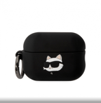 Karl Lagerfeld 3D Logo NFT Choupette Head Silikonfodral för AirPods Pro 2 Svart