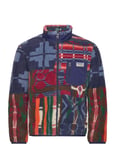 Patchwork Pile Fleece Jacket Tops Sweat-shirts & Hoodies Fleeces & Midlayers Blue Polo Ralph Lauren