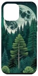 Coque pour iPhone 15 Plus Forêt Nature Montagne Lune Vert Arbre Pin Aventure Randonnée