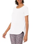 Amazon Essentials Women's Studio Relaxed-Fit Lightweight Crew Neck T-Shirt (Available in Plus Size), White, XS