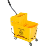 Chariot de nettoyage lavage seau de ménage 20 l avec essoreur et séparateur eau sale propre jaune 60L x 27l x 71H cm - Homcom