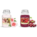 Yankee Candle Scented Candle | Fresh Cut Roses Large Jar Candle | Long Burning Candles: up to 150 Hours & Scented Candle | Black Cherry Large Jar Candle | Long Burning Candles: up to 150 Hours