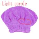 Shower Cap Dry Hair Hats Wrapped Towel Light Purple