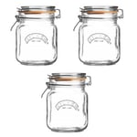 3pcs Kilner 1.5L Large Glass Food Preserving Cliptop Storage Jar Coffee Sugar