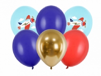 PartyDeco SB14P-312-000-6, Toy balloon, Latex, Multifärg, Temafest, Rund, 8 År