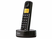 Philips Telephone Fixe sans Fil - D1651B/01 - Téléphone DECT - Noir