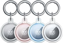4 Pack Clear Case for Apple AirTags Key Finder  Mini AirTags Tracker Keyring 