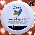 Dove Body Love rich nourishment cream -  Skin Care for soft smooth skin - Gifts