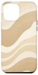 Coque pour iPhone 13 Pro Max Minimaliste Neutre Couleur Crème Marron Clair Ligne Art