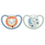 NUK Space Night silikon 6-18m Lion