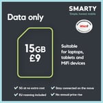 SMARTY 15GB 30 Day Pay As You Go Data Only SIM Card