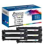 PREMIUM CARTOUCHE - x5 Toners - EP718 BK (CC530) (x2) + EP718 C (CC (Noir (x2) + Cyan + Magenta + Jaune) - Compatible pour Canon i-