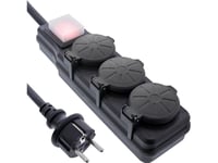 Inline® Outdoor Uttagslist, 3-Vägs Jordkontakt, Ip44, Med Strömbrytare, 5M