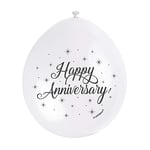 Unique Party 56070 - Ballons de Baudruche - 23 cm - Happy Anniversary - Assortiment de 10