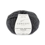 Garn Katia Cotton Merino Tweed dyb mørkegrå 50 gram – Dark grey 503