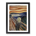 The Scream By Edvard Munch Classic Painting Framed Wall Art Print, Ready to Hang Picture for Living Room Bedroom Home Office Décor, Black A2 (64 x 46 cm)