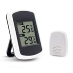 LCD Digital Trådlös Termometer för Inomhus eller Utomhus, Mini Rum Temperatur Sensor, Liten Noggrann Vädertestare i Hem Sovrum och Kontor, Vit