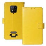 Lankashi Book Stand Premium Retro Business Flip Leather Protector TPU Silicone Case For Ulefone Armor 8/8 Pro 6.1" Cover Etui Wallet (Yellow)