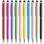 Stylus-pennor för pekskärmar, surfplatta med svart bläck Kulspetspenna 2 i 1, kompatibel med Ipad Pro Air Mini Iphone