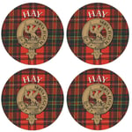 Round Coaster Hay Scottish Clan Name Cork Backed Set of 4 Coasters