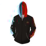y Hero Academia Todoroki Shoto Cosplay Kostym Hoodies Pullover Coat V Black without zipper M Black with zipper M