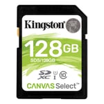 Kingston Sdxc Canvas Select 80r Cl10 Uhs-i, 128gb