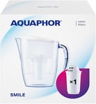AQUAPHOR Water Filter Smile White incl. 1 A5 Filter I Reduces Limescale & I for