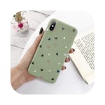 Silicone Love Heart Phone Case For iPhone 11 Pro X XR XS Max 7 8 6 6s Plus 5 5s SE 2020 Candy Shell Soft TPU Back Cover-Green-For iPhone 11Pro Max