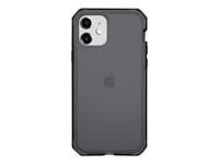 Itskins Supreme // Frost - Baksidesskydd För Mobiltelefon - Robust - Termoplastisk Polyuretan (Tpu), Impacthane, Dupont-Gel - Svart Och Grå - För Apple Iphone 12 Mini