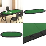 Pokerbord för 10 spelare hopfällbart 208x106x3 cm grön - Pokerbord - Pokermatta - Home & Living