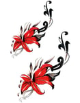 Red Lilies - 2 st Tatueringar (Fake Tattoo)
