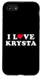 Coque pour iPhone SE (2020) / 7 / 8 J'aime Krysta, nom correspondant à la petite amie et au petit ami Krysta