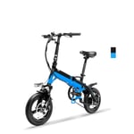 14'' Super Light mini Folding Electric Bike, Commute Ebike with 350W Motor Adopt Hidden Lithium Battery 36V 8.7Ah, Suitable for the Whole Family E-Bike,black blue
