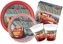 Ciao- Cars Party Table Set, Y4323, Red, Grey, 8 Personnes