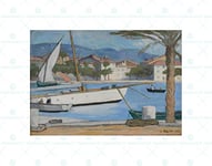 Wee Blue Coo Painting Boats Henry Dezire Sanary Le Grand Voilier 1925 Wall Art Print