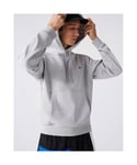 Lacoste Mens fleece hoodie for men - Silver Cotton - Size Large